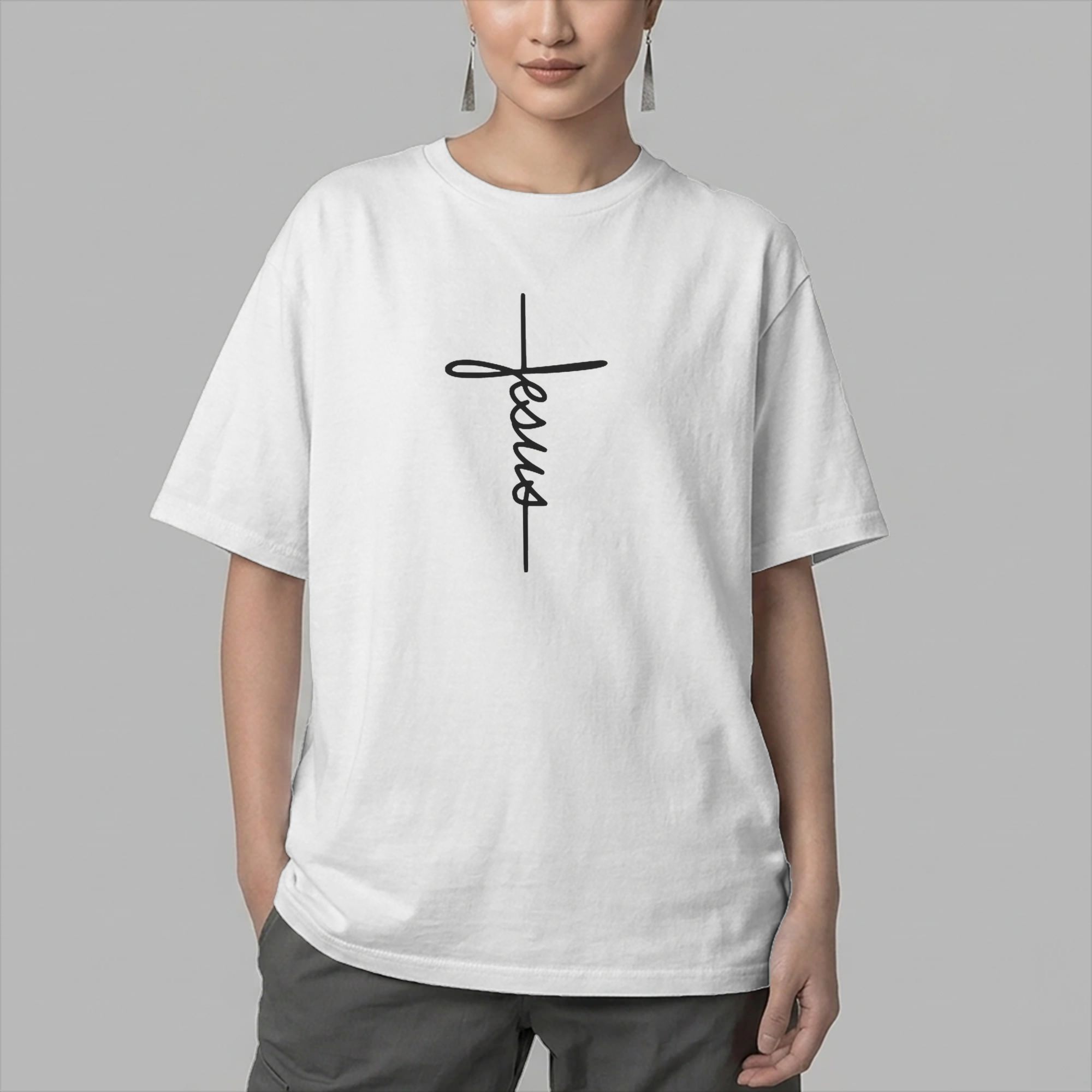 Men T-Shirts Jesus Name as a C - مراجعة Summer Clothing Names وسعره