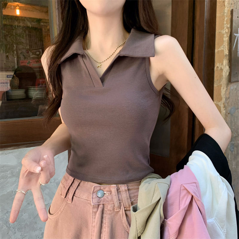 Polo Collar Vest Women's Summe - مراجعة Summer Clothing Drop وسعره