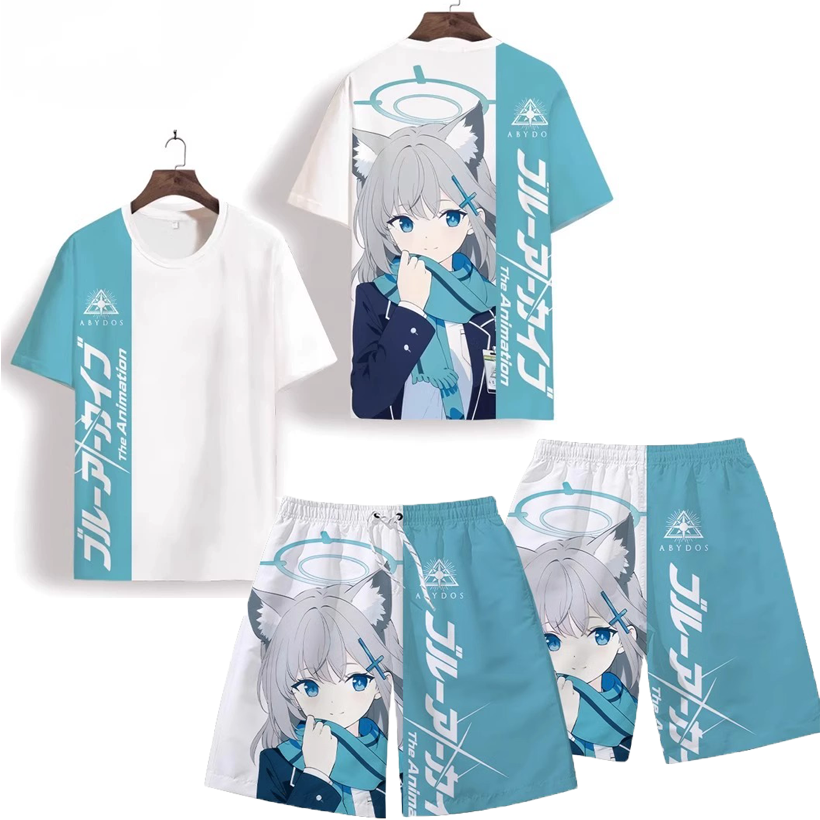 Men's Suits Anime Blue Archive - مراجعة Summer Clothing For Young Men وسعره