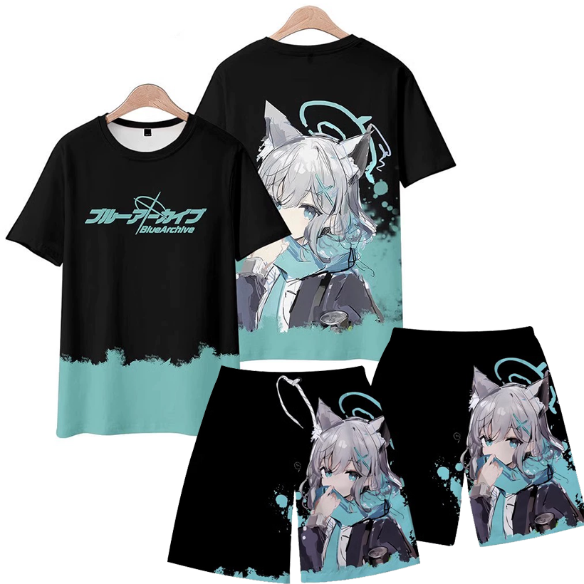 Men's Suits Anime Blue Archive - مراجعة Summer Clothing For Young Men وسعره