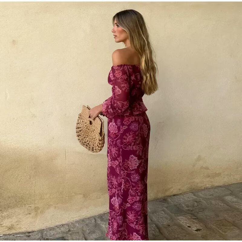 Women's Fashion Printed Off-Sh - مراجعة Off Shoulder Blouse وسعره