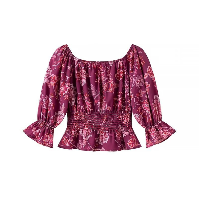 Women's Fashion Printed Off-Sh - مراجعة Off Shoulder Blouse وسعره