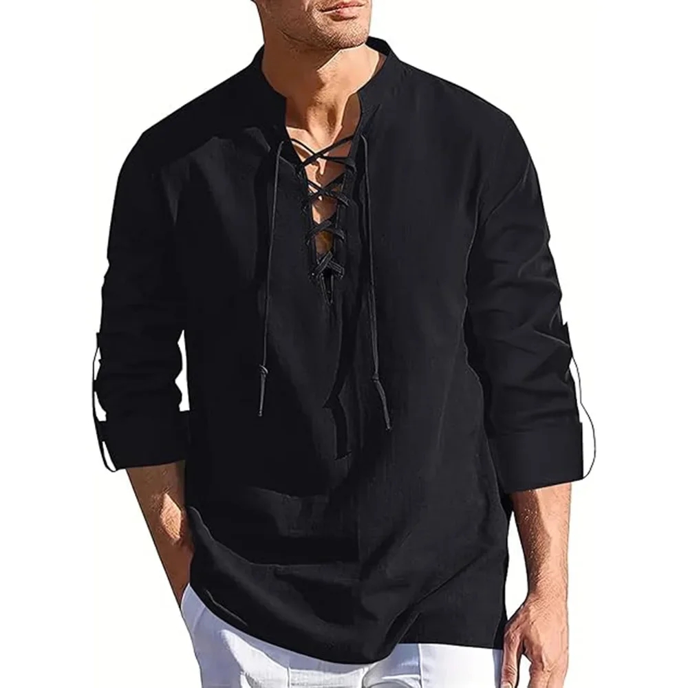 Men's Renaissance Shirt Pirate - مراجعة Summer Viking Clothing وسعره