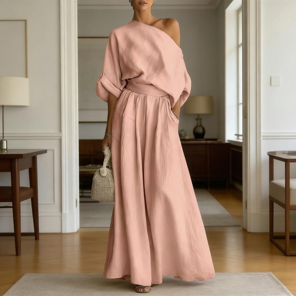 Women Blouse Pants Set Elegant - مراجعة Off Shoulder Blouse وسعره