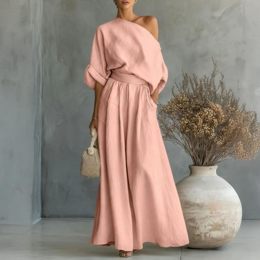 Women Blouse Pants Set Elegant - مراجعة Off Shoulder Blouse وسعره