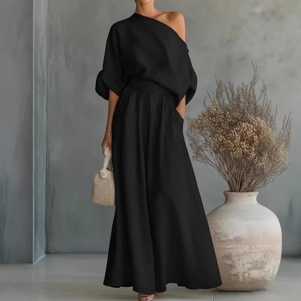 Women Blouse Pants Set Elegant - مراجعة Off Shoulder Blouse وسعره