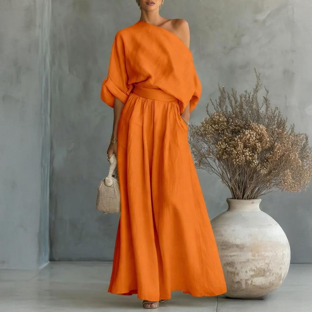 Women Blouse Pants Set Elegant - مراجعة Off Shoulder Blouse وسعره