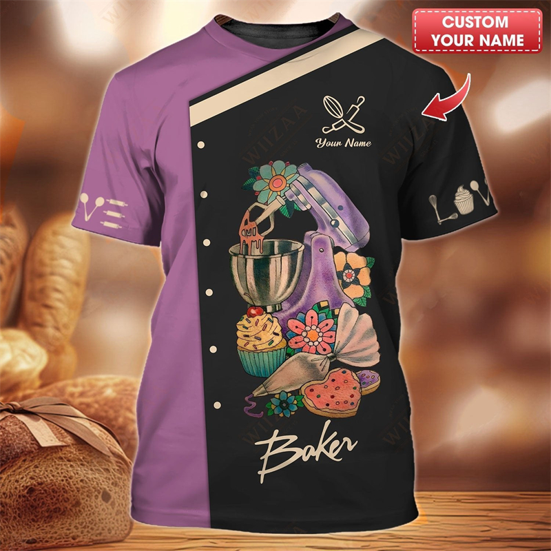 Custom Name Baker Graphic T Sh - مراجعة Summer Clothing Names وسعره