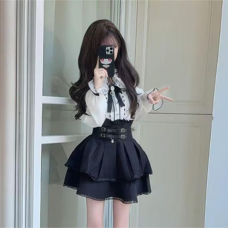 Japanese Gothic Y2k Lolita Sty - مراجعة Off Shoulder Blouse وسعره