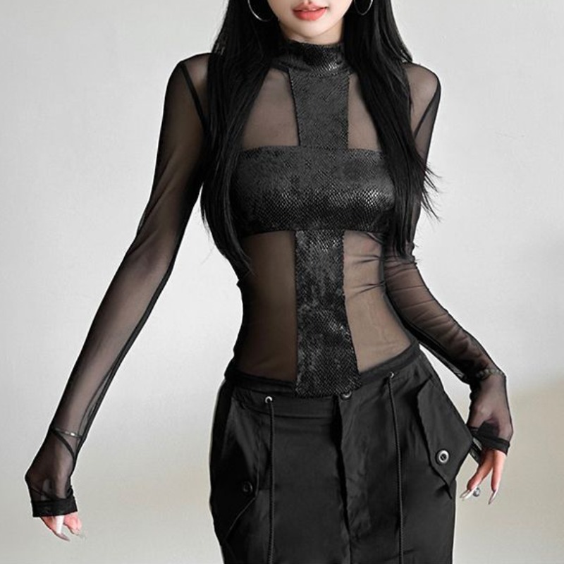 American Style Mesh Long Sleev - مراجعة Off Shoulder Blouse وسعره