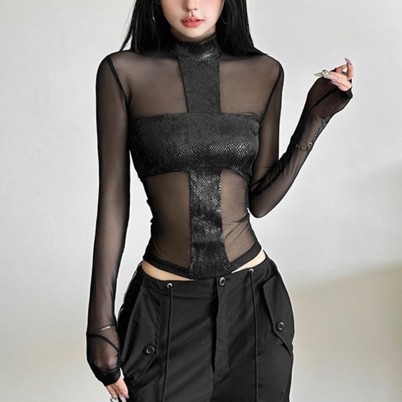American Style Mesh Long Sleev - مراجعة Off Shoulder Blouse وسعره