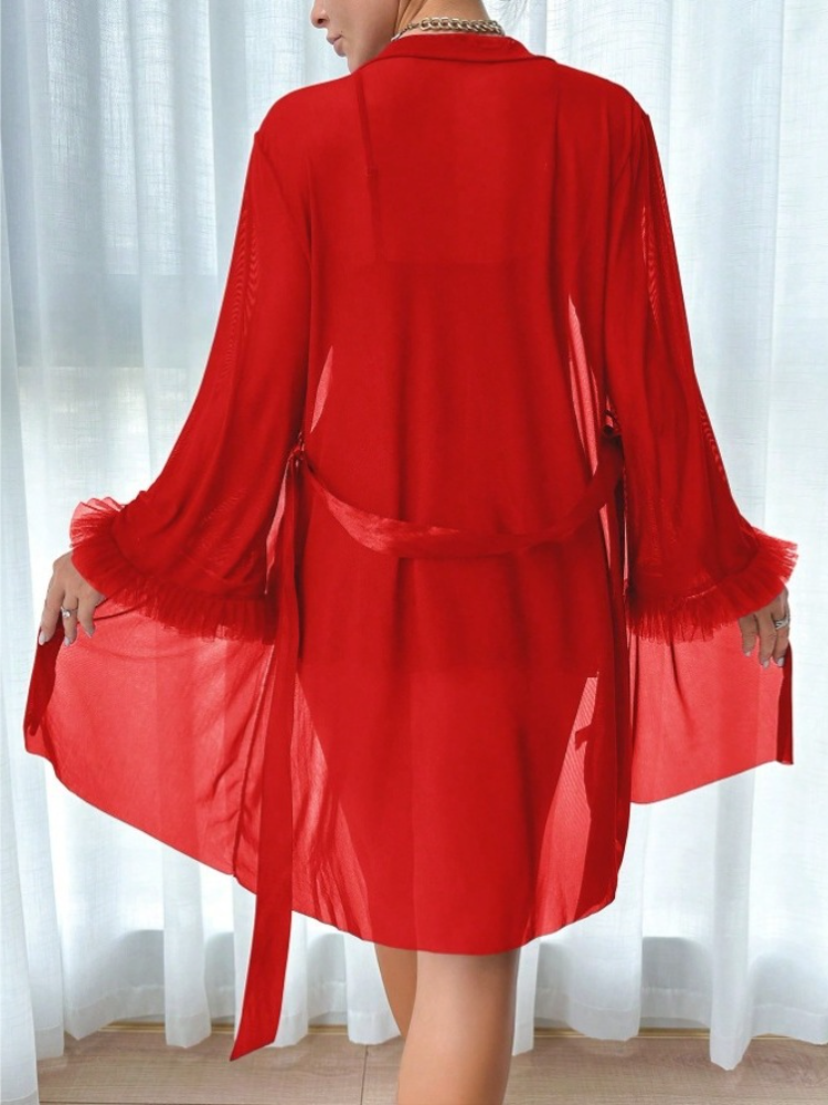 Women 3 Piece Red Sexy Lace Ro - مراجعة Summer Clothing Sale وسعره