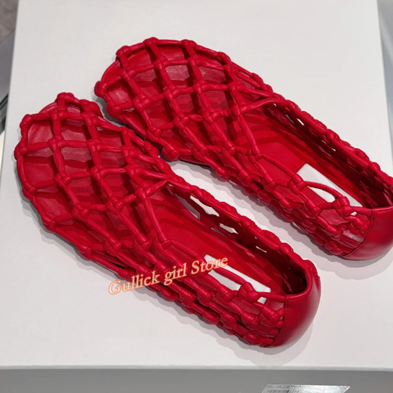 French Woven Mesh Hollow flat  - مراجعة Summer Clothing Sale وسعره