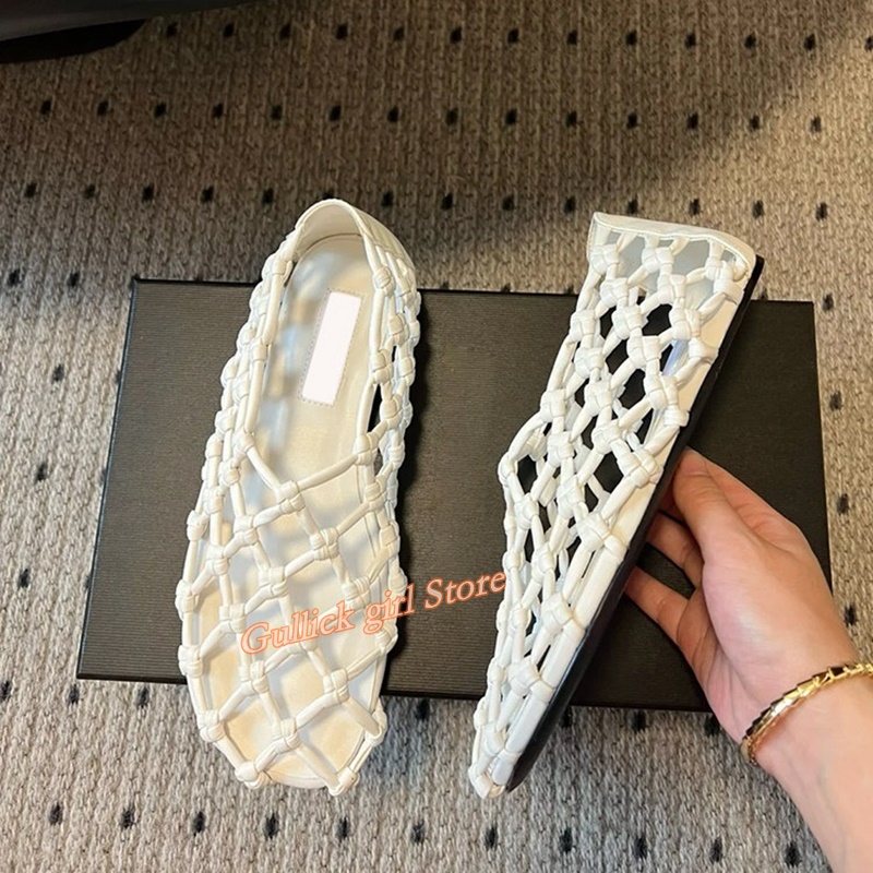 French Woven Mesh Hollow flat  - مراجعة Summer Clothing Sale وسعره