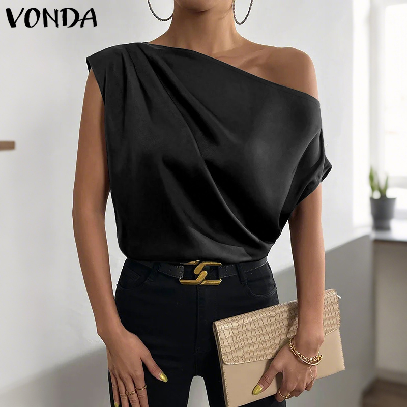 Plus Size 5XL VONDA Women Blou - مراجعة Off Shoulder Blouse وسعره