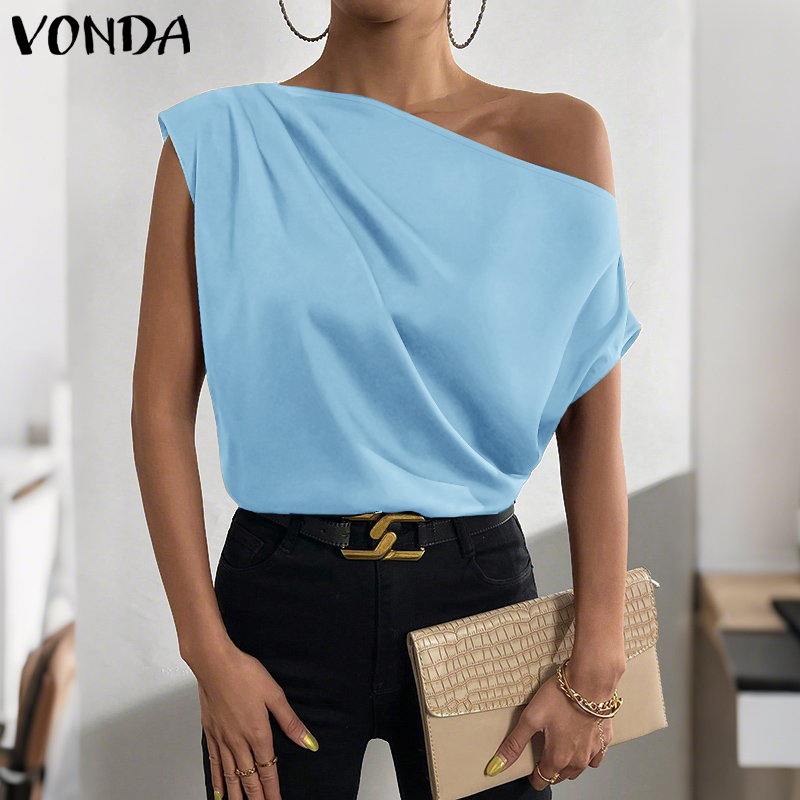 Plus Size 5XL VONDA Women Blou - مراجعة Off Shoulder Blouse وسعره