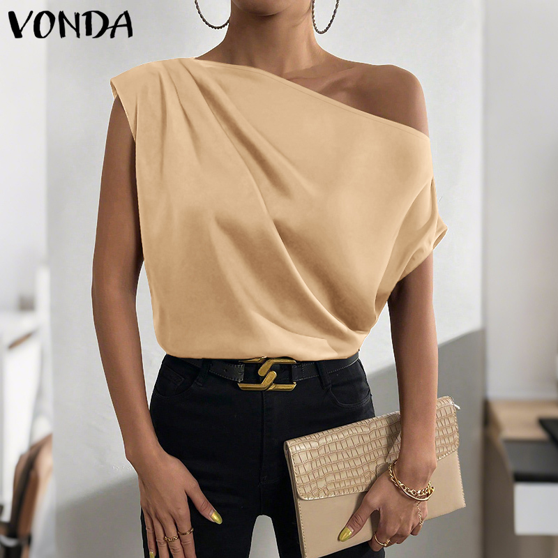 Plus Size 5XL VONDA Women Blou - مراجعة Off Shoulder Blouse وسعره