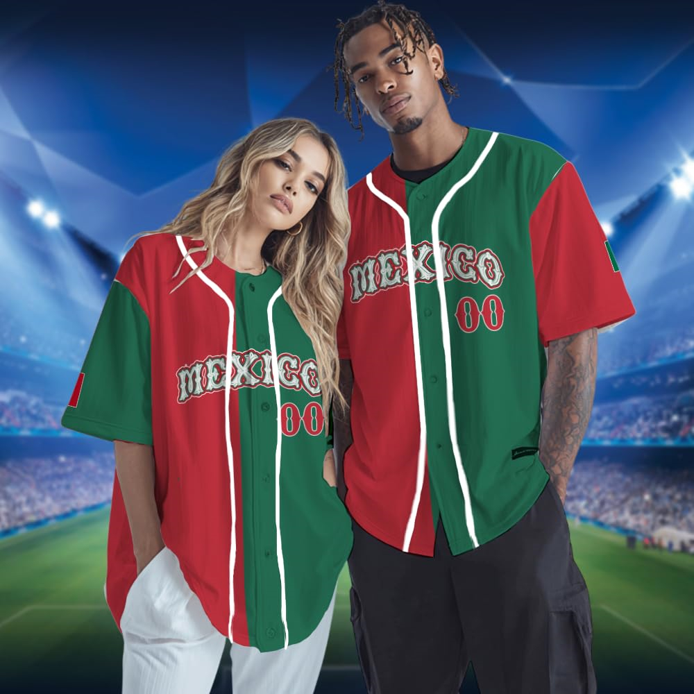 Hot Mexican Flag Baseball Jers - مراجعة Summer Clothing Names وسعره
