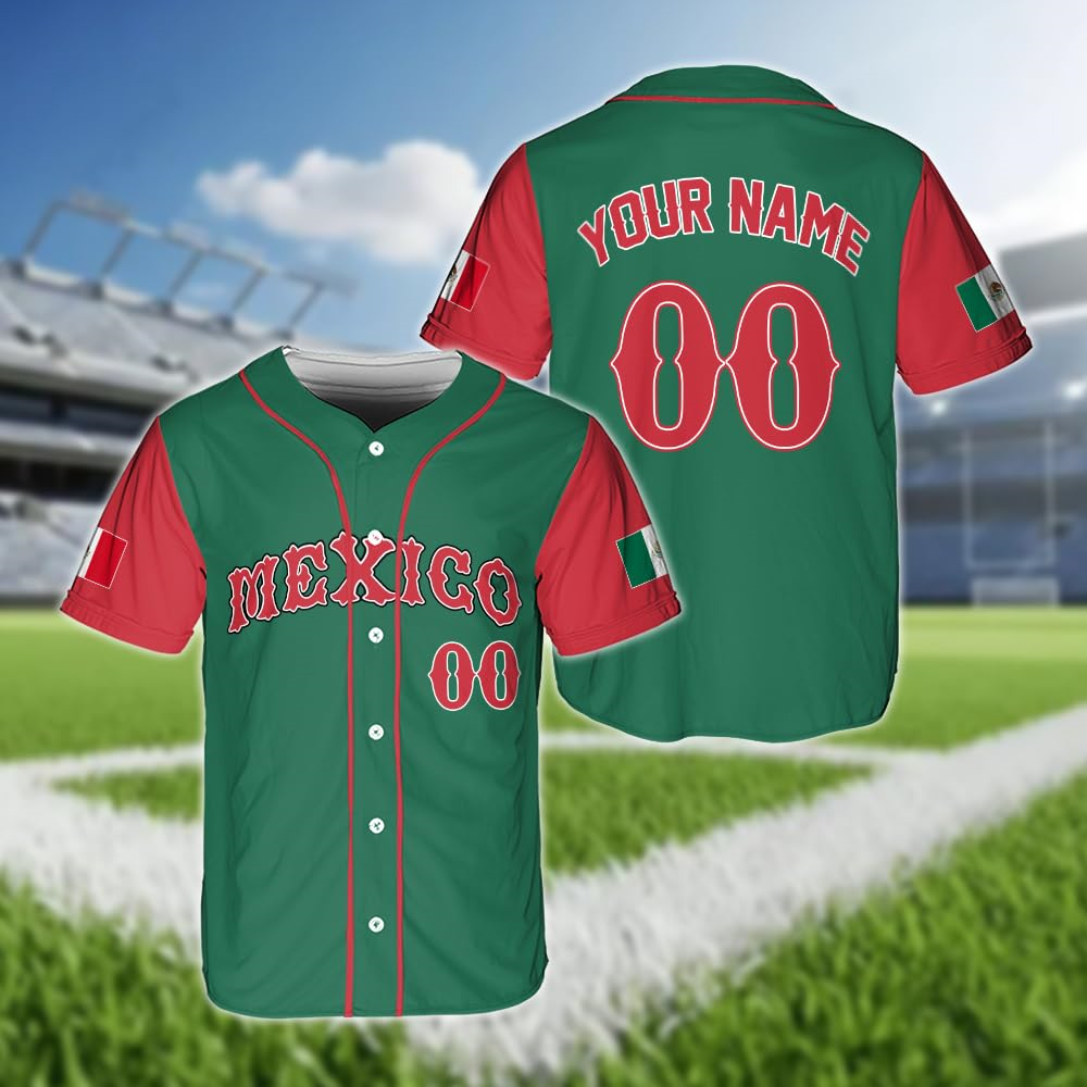 Hot Mexican Flag Baseball Jers - مراجعة Summer Clothing Names وسعره