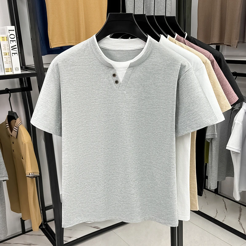 Men's Minimalist Henley Neck T - مراجعة Summer Clothing For Young Men وسعره