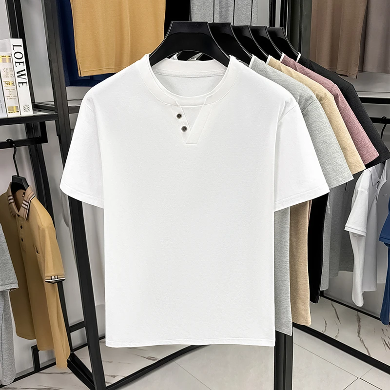 Men's Minimalist Henley Neck T - مراجعة Summer Clothing For Young Men وسعره
