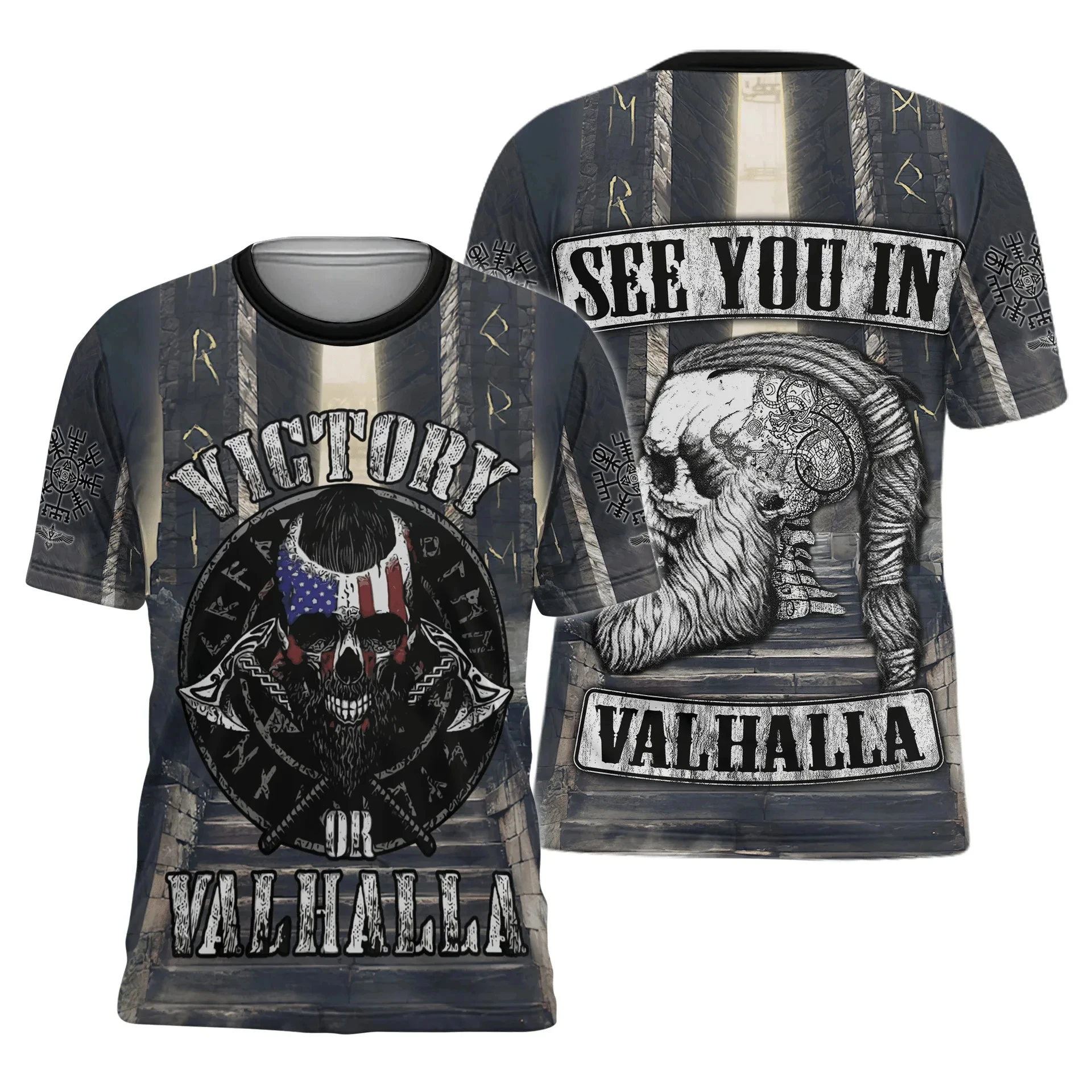 Viking Myth Valhalla Totem T-s - مراجعة Summer Viking Clothing وسعره