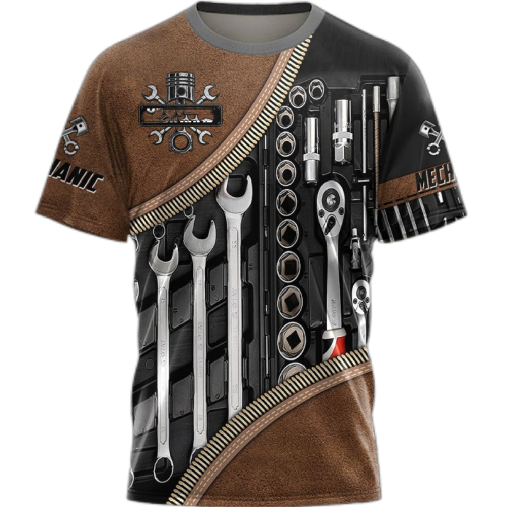 Vintage T-Shirt Mechanic 3D Pr - مراجعة Summer Clothing Names وسعره