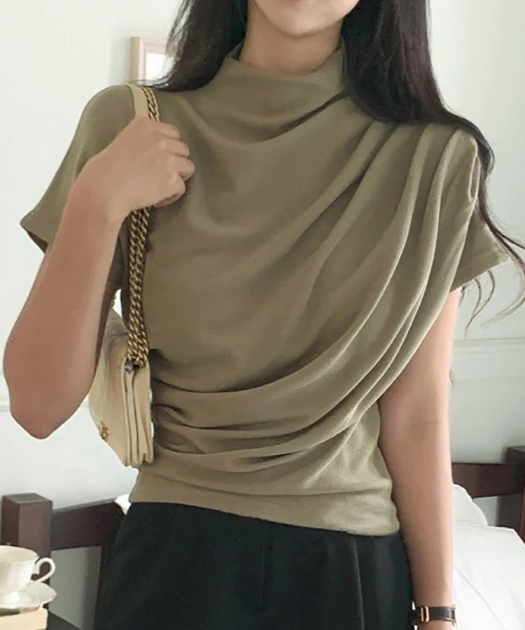Half Turtleneck T Shirt Women  - مراجعة Summer Clothing Drop وسعره