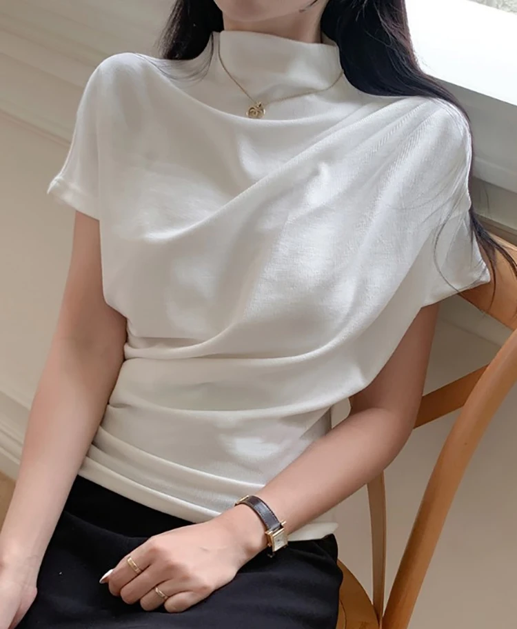 Half Turtleneck T Shirt Women  - مراجعة Summer Clothing Drop وسعره
