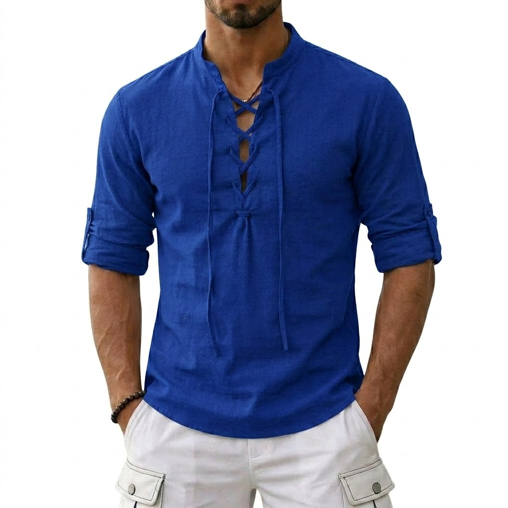 Men's Long Sleeved Linen T-Shi - مراجعة Summer Viking Clothing وسعره