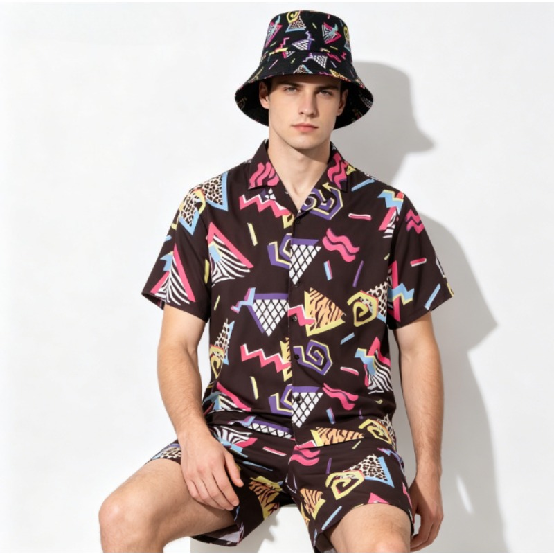 Summer Suit Short Sleeve Butto - مراجعة Xl Summer Clothing وسعره