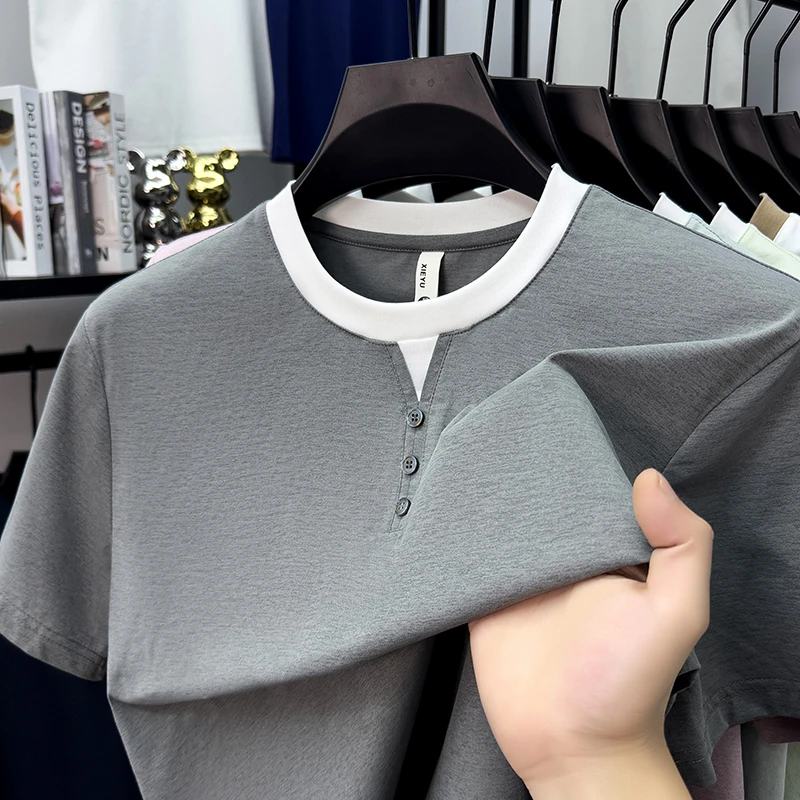Mens Short Sleeve Henley Neck  - مراجعة Summer Clothing For Young Men وسعره