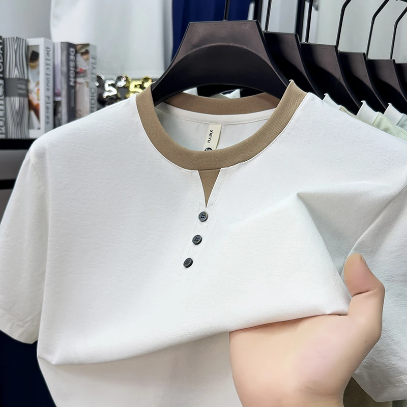Mens Short Sleeve Henley Neck  - مراجعة Summer Clothing For Young Men وسعره