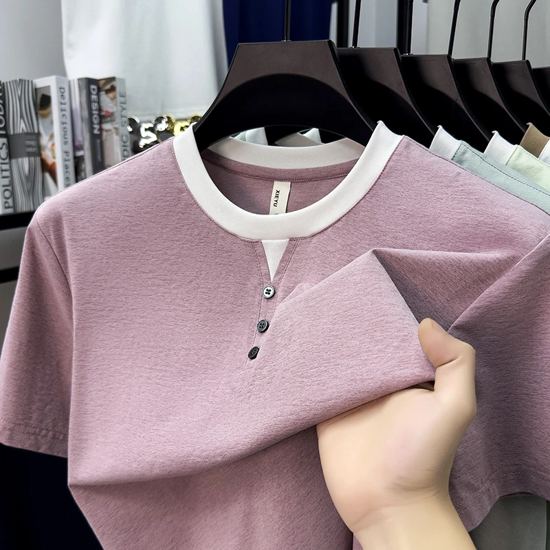 Mens Short Sleeve Henley Neck  - مراجعة Summer Clothing For Young Men وسعره