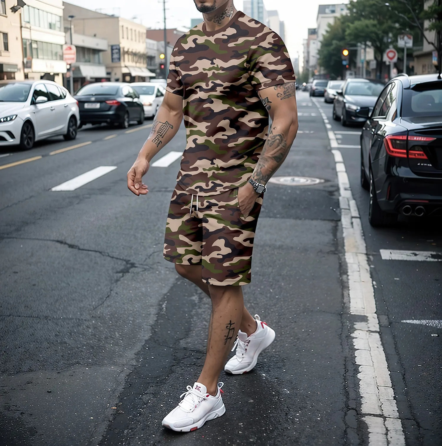 Camouflage Outdoor Tracksuits  - مراجعة Summer Clothing For Young Men وسعره