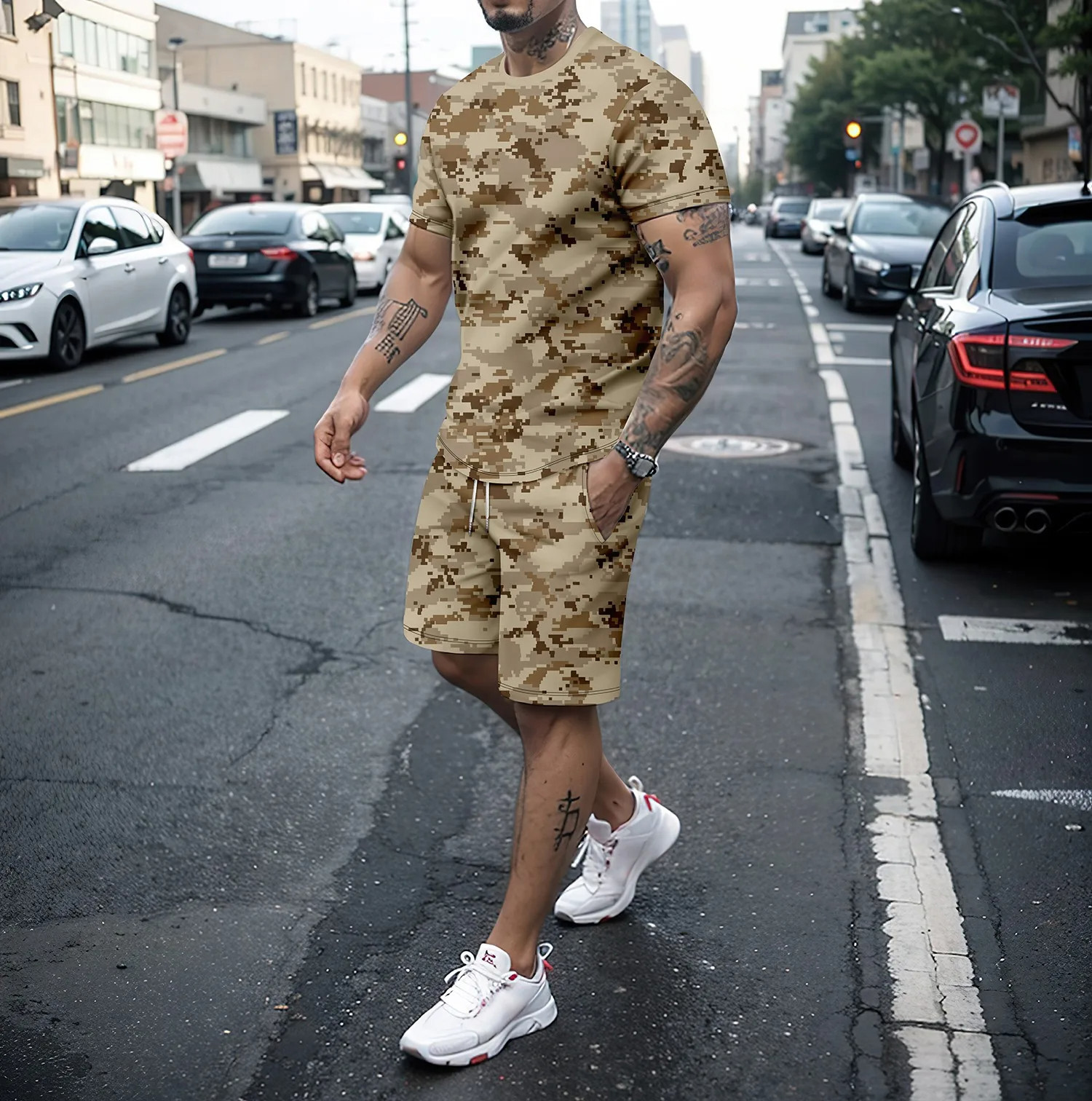 Camouflage Outdoor Tracksuits  - مراجعة Summer Clothing For Young Men وسعره