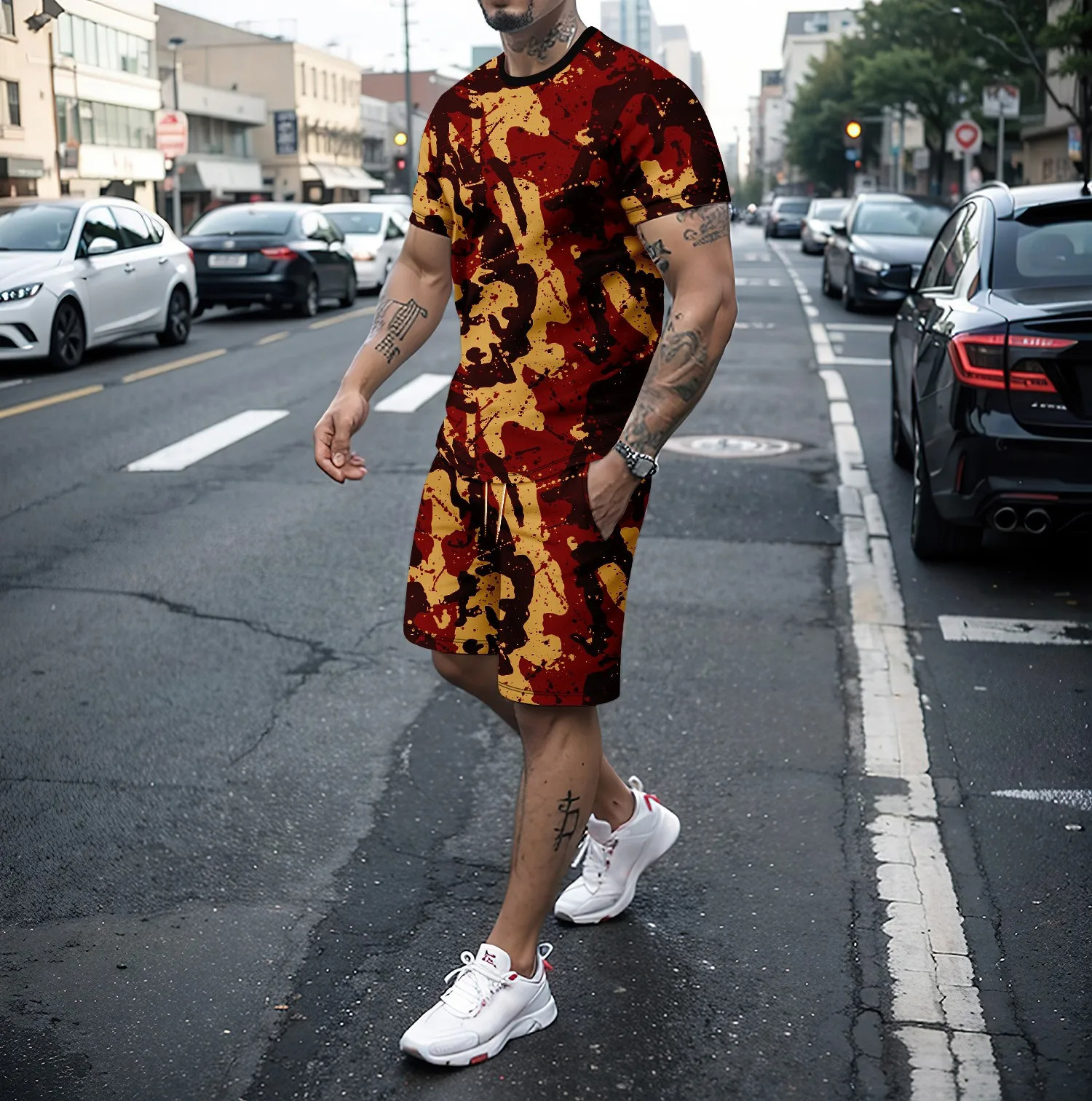 Camouflage Outdoor Tracksuits  - مراجعة Summer Clothing For Young Men وسعره
