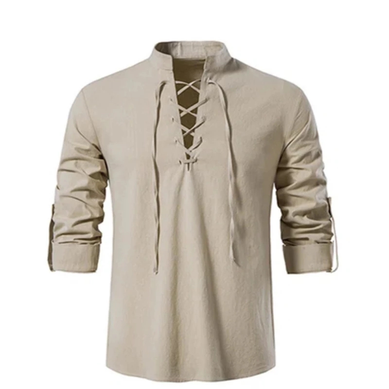 2023 New Men's V-neck shirt T- - مراجعة Summer Viking Clothing وسعره