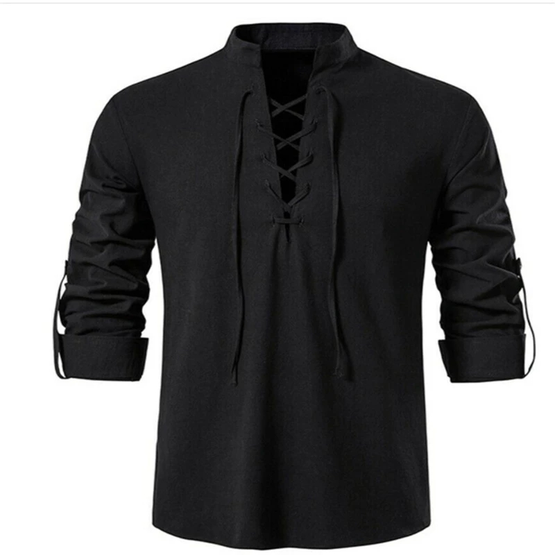 2023 New Men's V-neck shirt T- - مراجعة Summer Viking Clothing وسعره