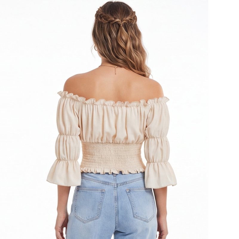 Renaissance Blouse Women Top w - مراجعة Off Shoulder Blouse وسعره