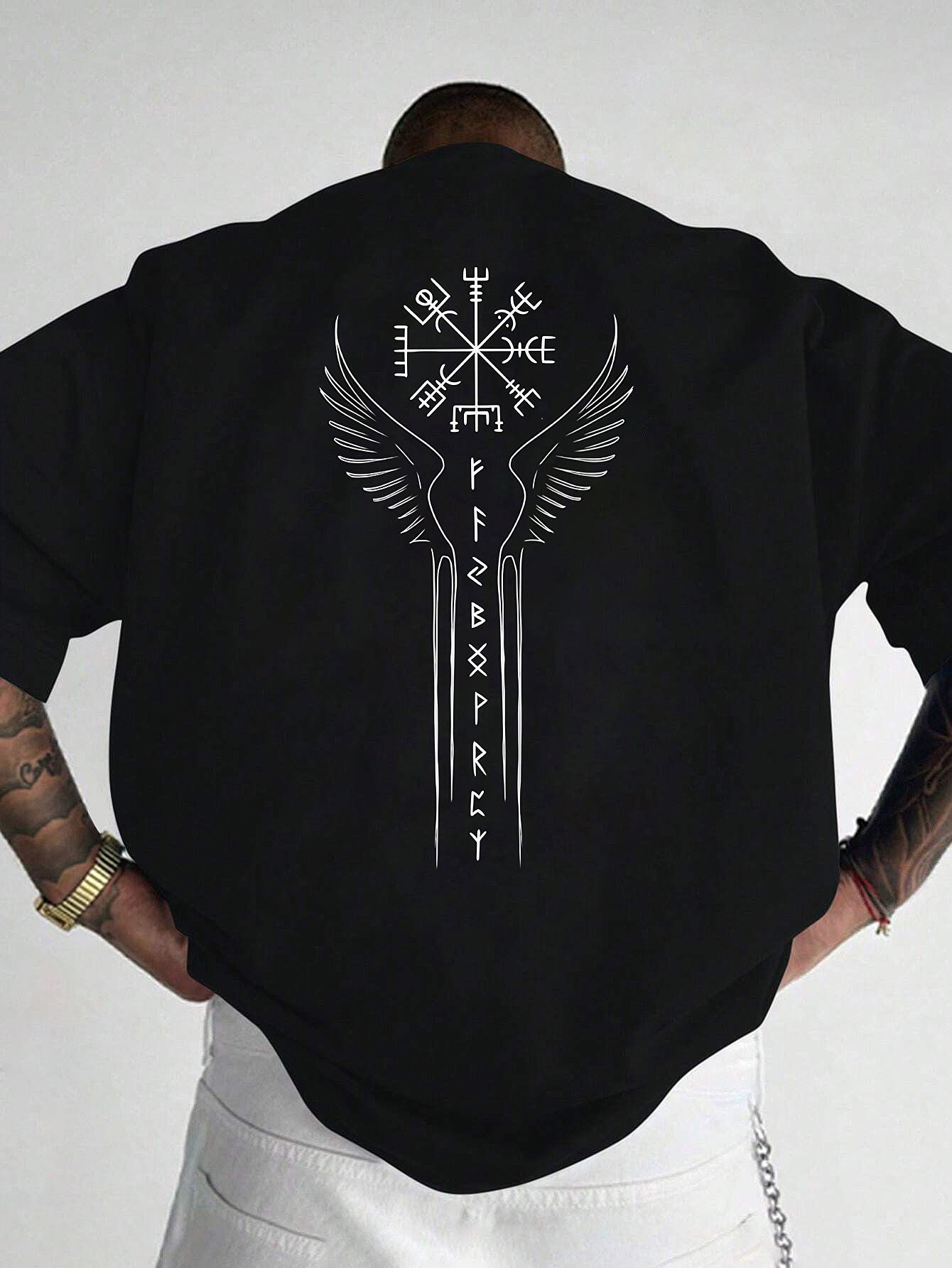 Viking Norse Rune Compass Prin - مراجعة Summer Viking Clothing وسعره
