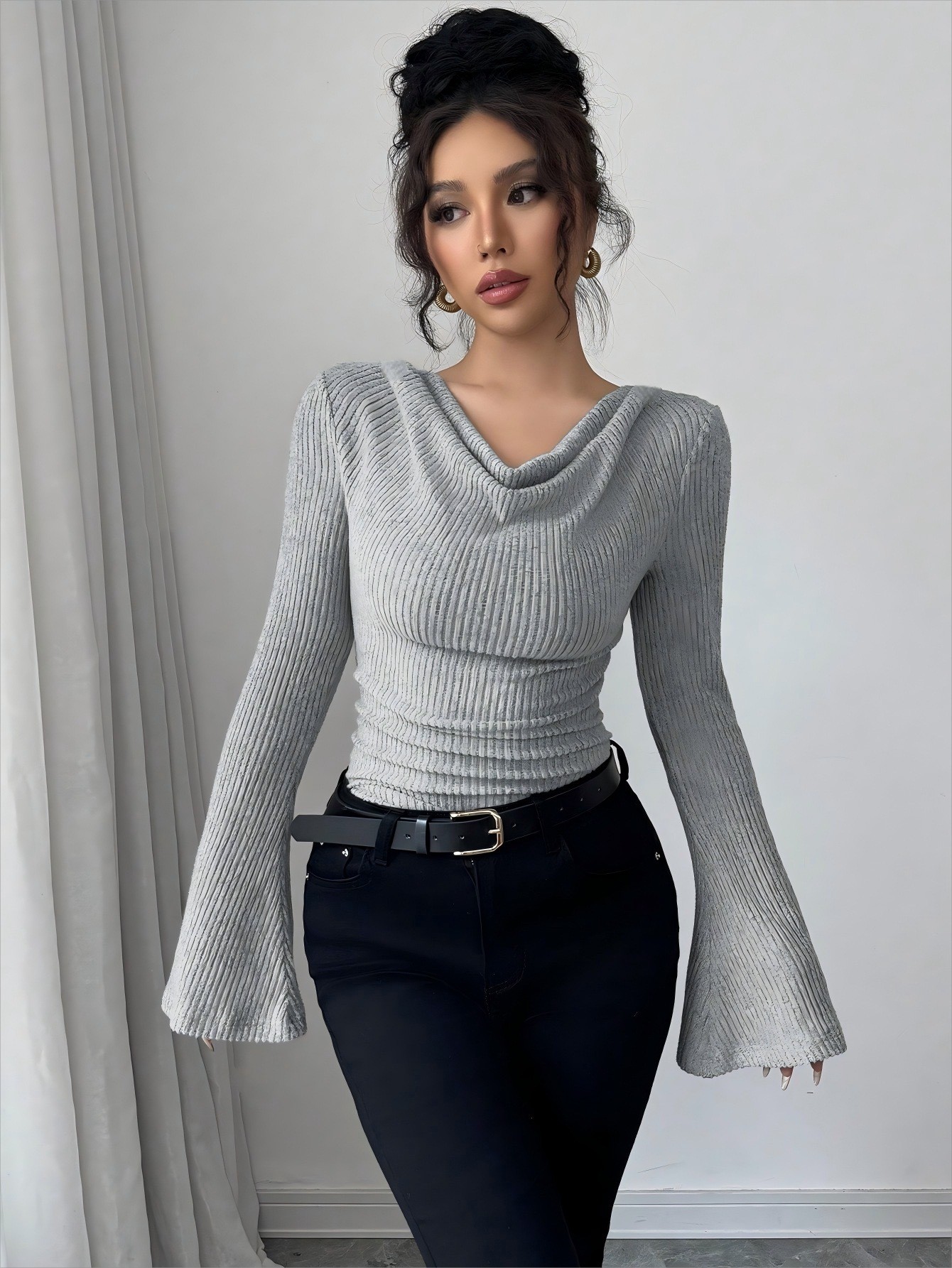 Women Blouse Off Shoulder Cowl - مراجعة Off Shoulder Blouse وسعره