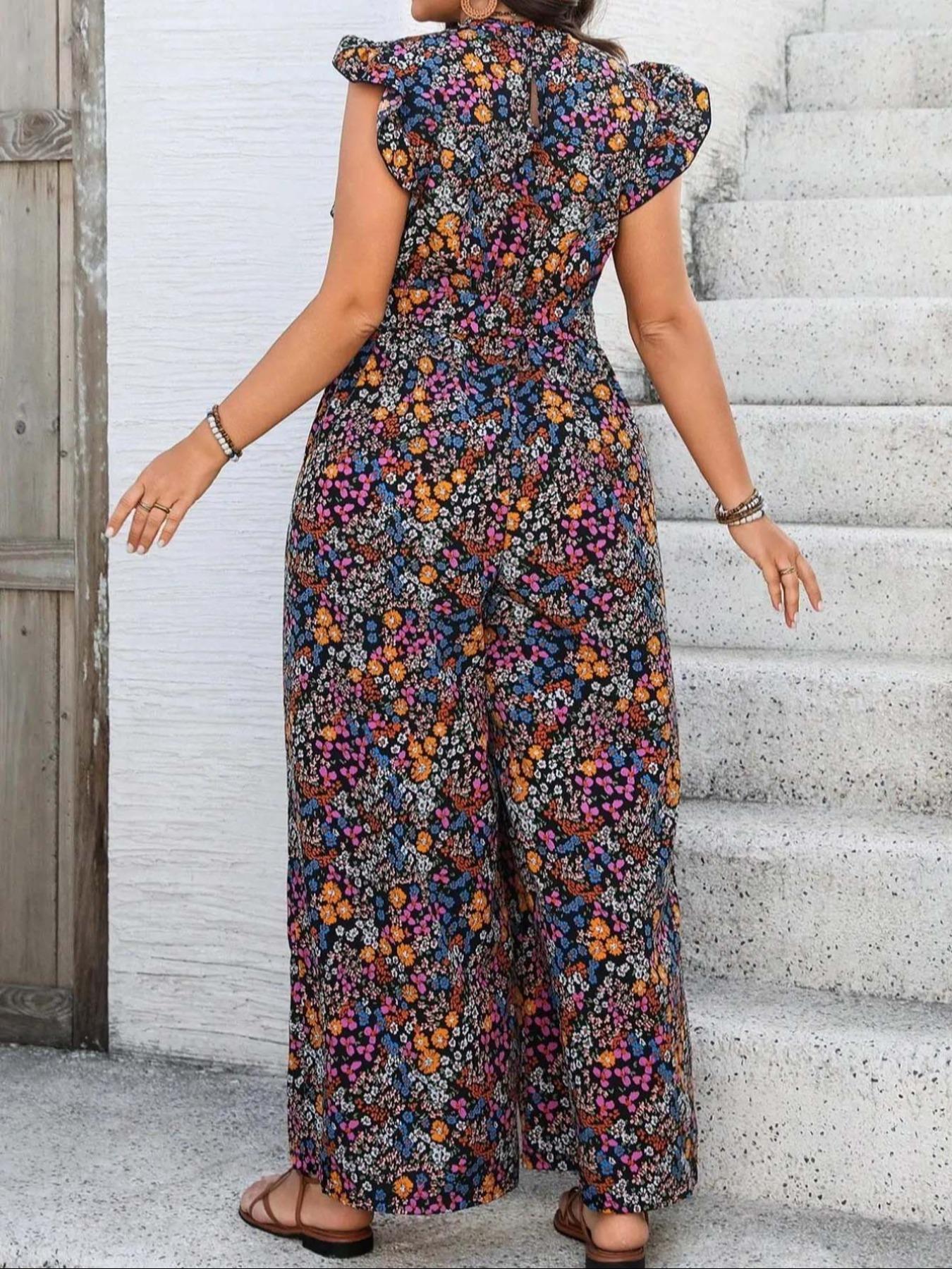 【Plus Size】 Floral Print Tie S - مراجعة Summer Clothing Vacation وسعره