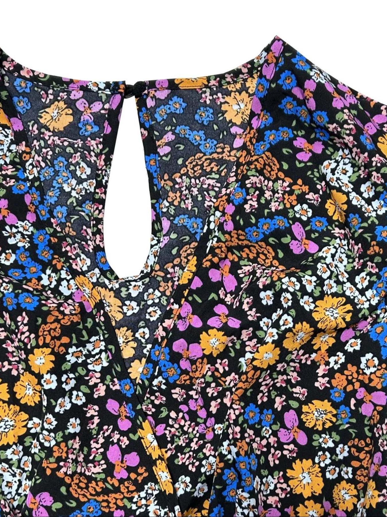 【Plus Size】 Floral Print Tie S - مراجعة Summer Clothing Vacation وسعره