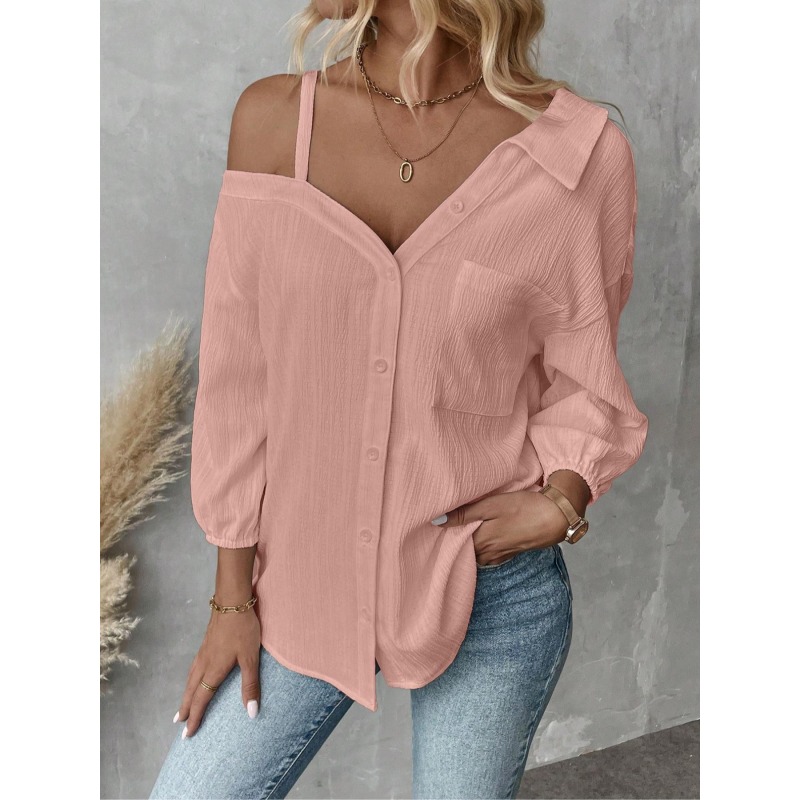 Plus Size1XL-5XL Women Blouses - مراجعة Off Shoulder Blouse وسعره