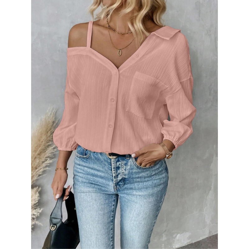 Plus Size1XL-5XL Women Blouses - مراجعة Off Shoulder Blouse وسعره