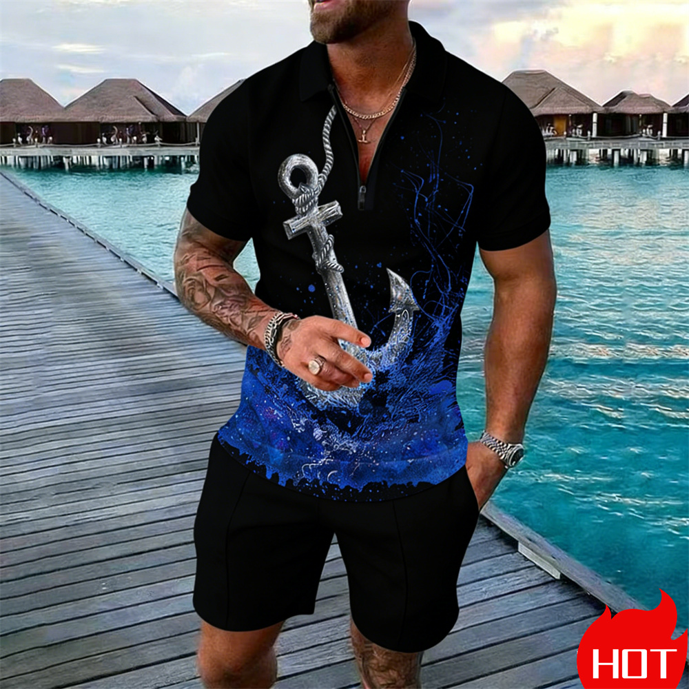 Summer man polo shirt set Vint - مراجعة Summer Clothing Vacation وسعره
