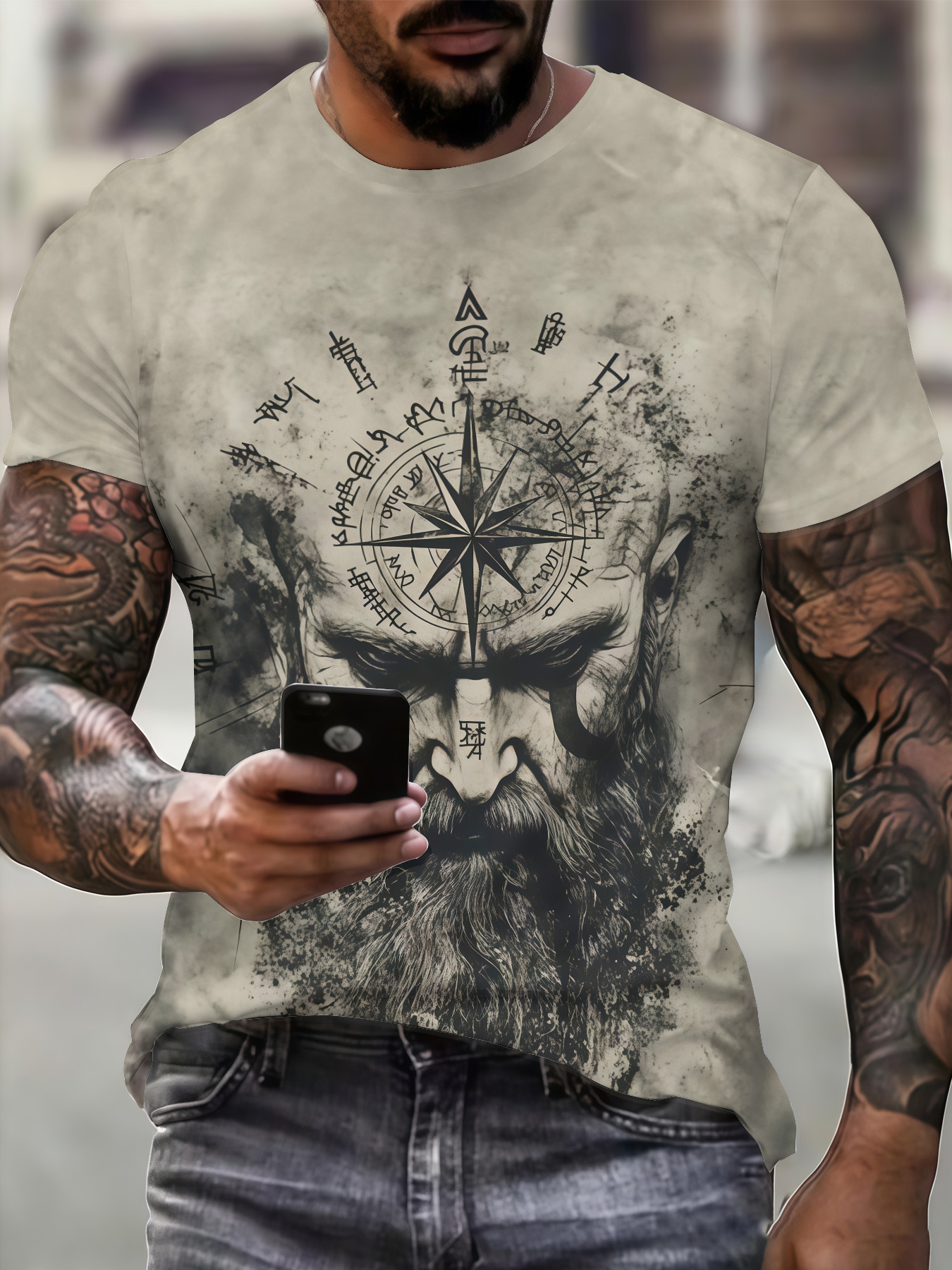 Men's T-shirt Summer New O-nec - مراجعة Summer Viking Clothing وسعره