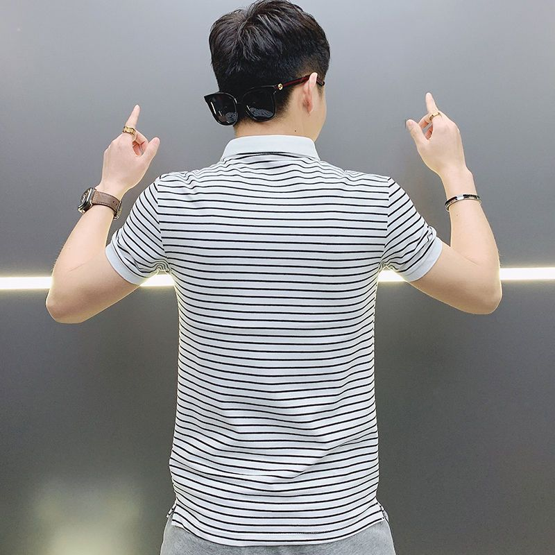Man with Collar Tee Shirts Str - مراجعة Xl Summer Clothing وسعره