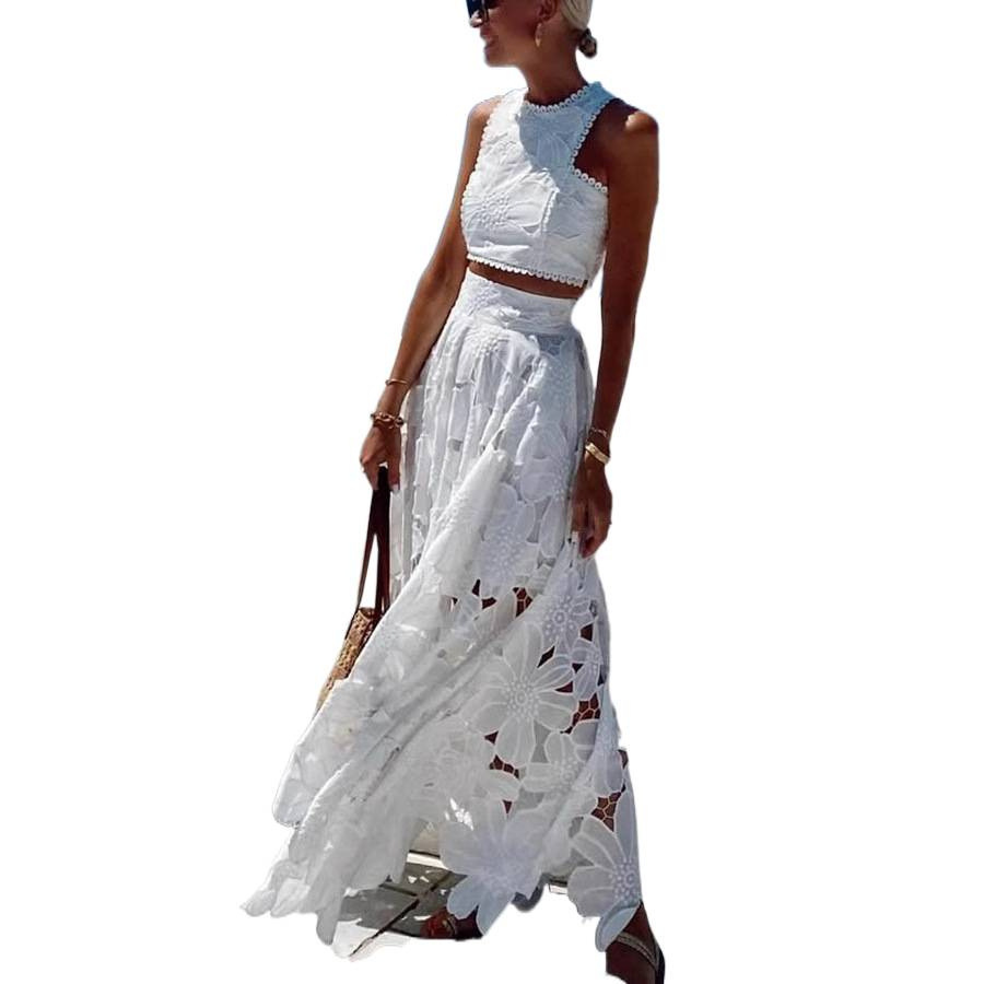Women's White Floral Lace Embr - مراجعة Summer Clothing Vacation وسعره